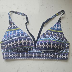 Victoria's Secret Blue and Yellow Geometric Bra
